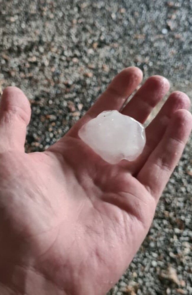 Hail that fell at Marlborough, north of Rockhampton. Picture: Marlborough Motel.