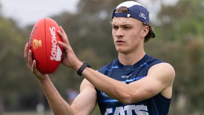 25-11-2024 Geelong Cats pre-season training at Deakin University Waurn Ponds. Jacob Molier. Picture: Brad Fleet