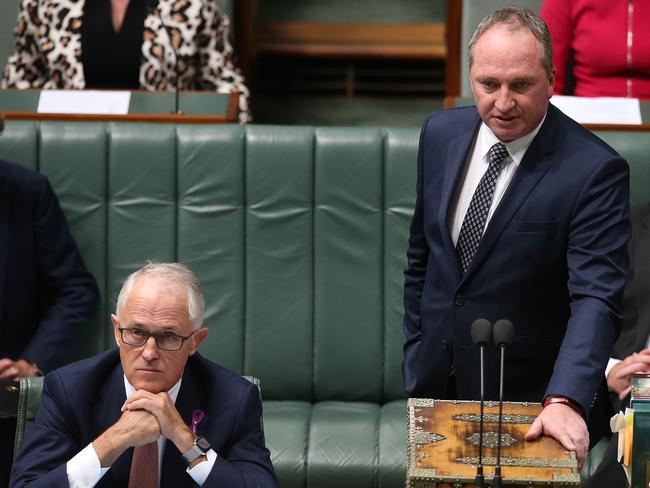 PM Malcolm Turnbull and Deputy PM Barnaby Joyce are currently at odds. Picture: Kym Smith