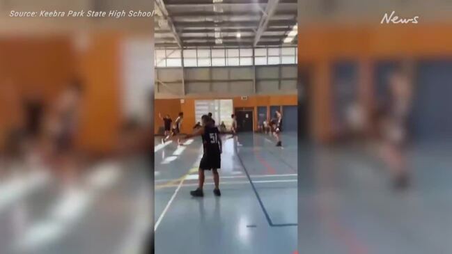 Jahream Bula dunking in high school