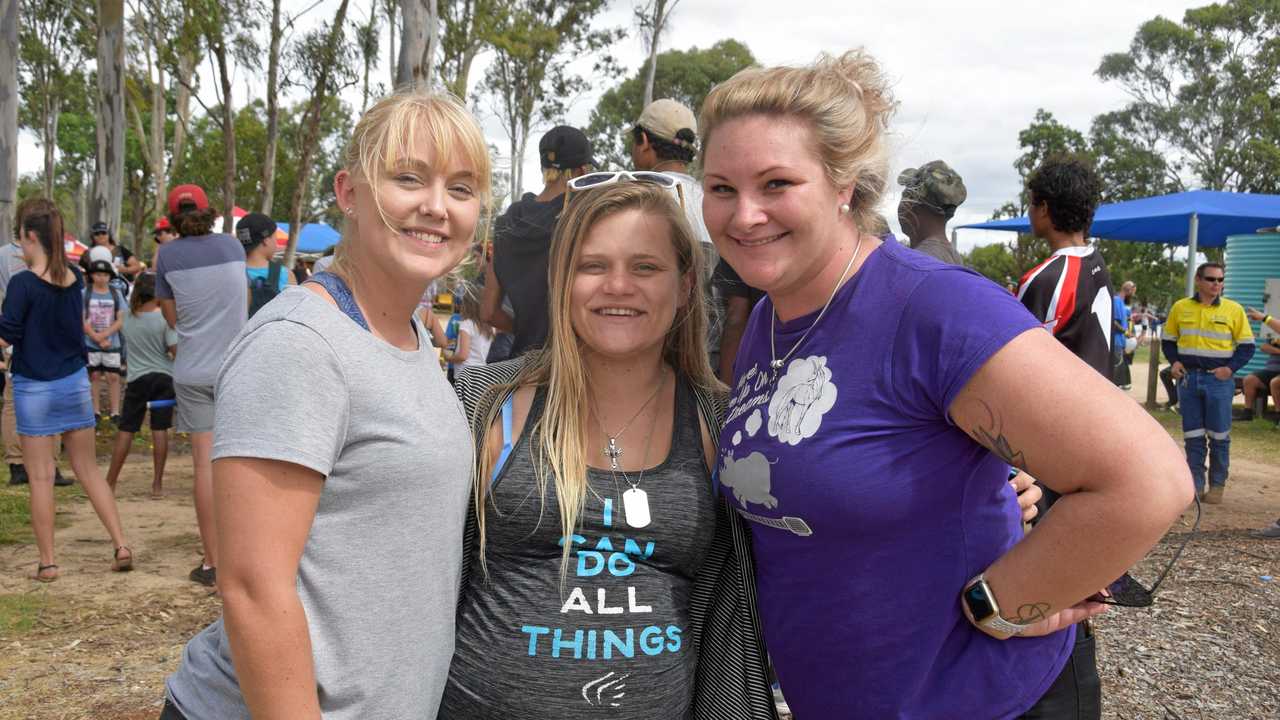 FAMILY FUN DAY: CTC workers Nina Mollenhauer and Prue Bauer with client Abbie-Louise Maynard. Picture: Madeline Grace