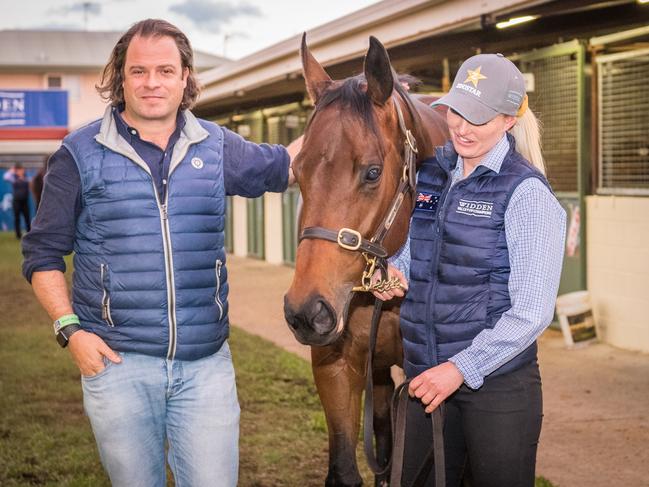 Tom Magnier and his new purchase, former star sprinter Sunlight.