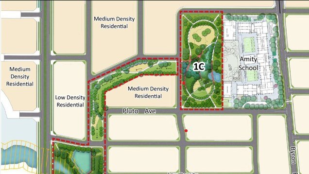 Impression of Leppington Oval Plan stage 1B and 1C.