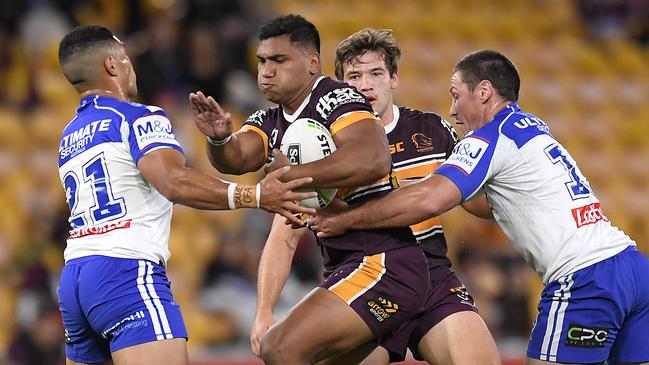 Broncos enforcer Tevita Pangai Jr led the way for Brisbane. Picture: Getty Images