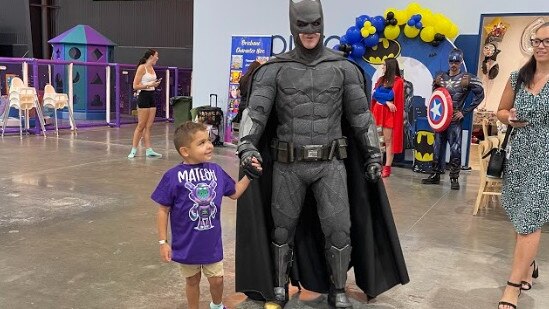 Even Batman arrived for Mateoh Eggleton’s birthday party at Area 51. PHOTO: SUPPLIED