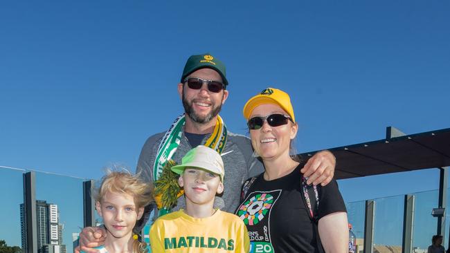Fans ahead of the World Cup Matilda's v Sweden match at Suncorp Stadium. Photo - Stephen Archer