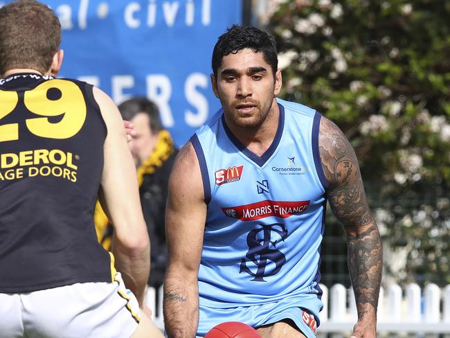 SANFL - Sturt v Glenelg at Peter Motley Oval. Byron Sumner. Picture Sarah Reed