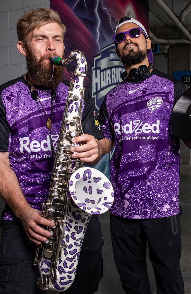 DJ Cane and Gust, Angus Leighton and Lawrence Churches are tuning up for the forthcoming BBL Grand Final at Ninja Stadium. Picture: Linda Higginson