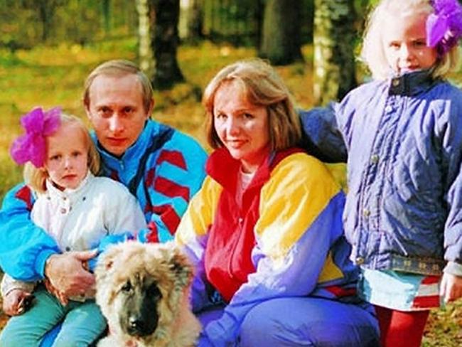 Vladimir Putin with his wife Lyudmila and daughters.. Picture: Zumapress.com/Australscope