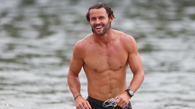 Lachie Weller during a Gold Coast training session at Palm Beach Parklands. Picture: Chris Hyde/Getty Images