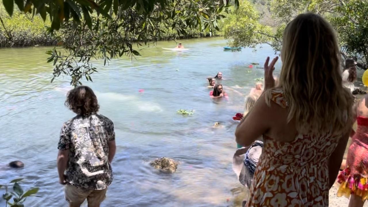 Family and friends gathered at the park opposite the Yum Yum Tree Cafe on River St, New Brighton, on December 12, 2022, to pay tribute to Jack Crittle who died after a car crash at Coffs Harbour. Picture: Savannah Pocock