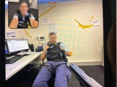 Picture of two NSW police officers on BeReal which has seen them placed on desk duties. https://www.reddit.com/r/Ausguns/comments/zq9mbx/police_on_administrative_duties_after_bereal/