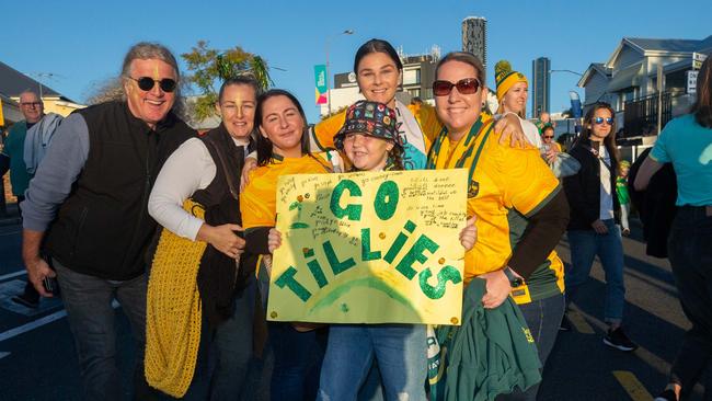 Fans ahead of the World Cup Matilda's v Sweden match at Suncorp Stadium. Photo - Stephen Archer