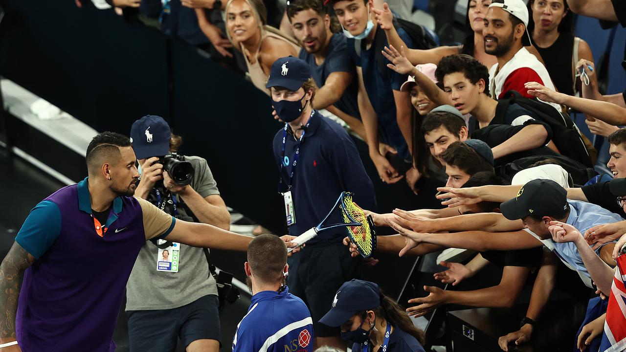 Nick Kyrgios will play on John Cain Arena against Dominic Thiem (Photo by Mark Metcalfe/Getty Images).