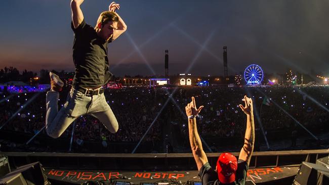US DJ duo The Chainsmokers in full flight. Picture: Supplied