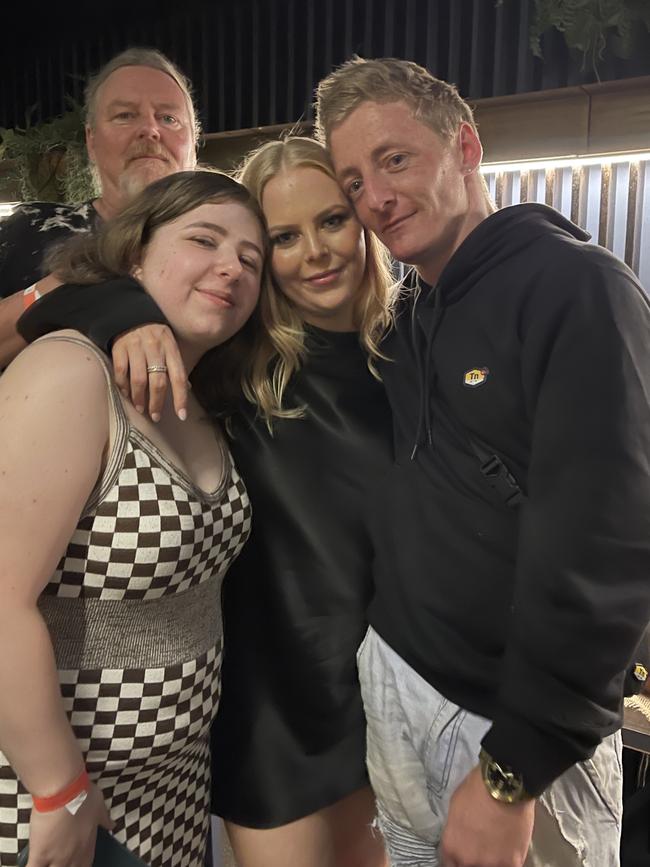 Tom Vale, right, with, from left, father Craig, half sister Ali, and sister Cassie.