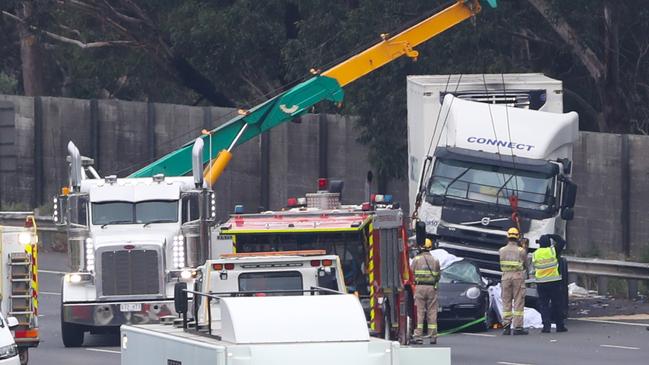 The scene of the deadly crash. Picture: David Crosling