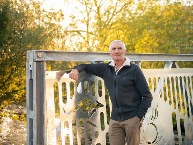 A WWI larrikin, a Vietnam tunnel rat and ‘an obsession’ … George Hulse at The Bridge of Friendship in Amiens, France, a day ahead of its official dedication on April 24, 2024. Picture: Lily Zhu