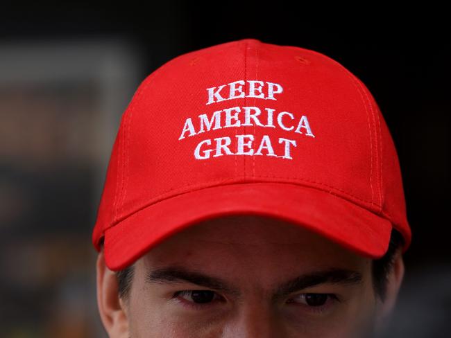 SYDNEY, AUSTRALIA - NCA NewsWire Photos NOVEMBER, 4, 2020: A Donald Trump ÃKeep America GreatÃ hat is seen during an US Election watch party at the Cheers bar in Sydney. US voters have taken to the polls to decide the 46th president of America, between Republican Donald Trump and Democrat Joe Biden.Picture: NCA NewsWire/Bianca De Marchi