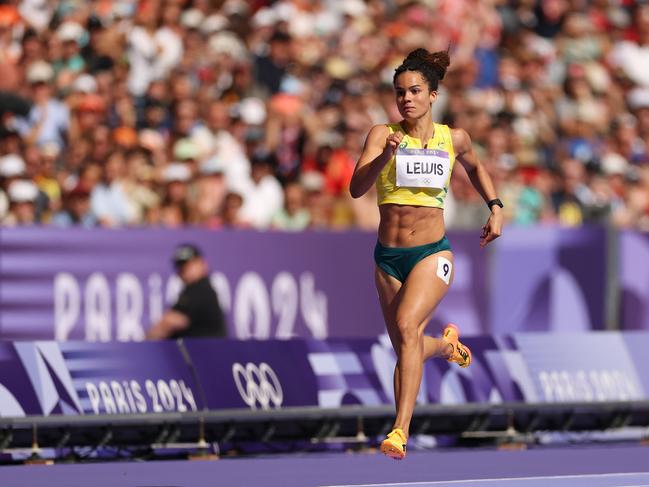 PARIS, FRANCE - AUGUST 04: Torrie Lewis of Team Australia competes during the Women's 200m Round 1 on day nine of the Olympic Games Paris 2024 at Stade de France on August 04, 2024 in Paris, France. (Photo by Patrick Smith/Getty Images)