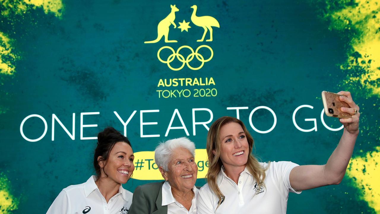 One year ago, there was one year to go, golden girls Chloe Esposito, Dawn Fraser and Sally Pearson. Picture: Phil Hillyard