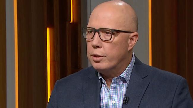 Peter Dutton was asked why his party only held two seats in metropolitan Melbourne. Picture: ABC Insiders