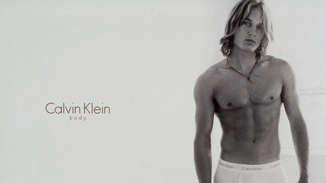 2001. Model Travis Fimmel in Calvin Klein underwear advertisiement. Ad.