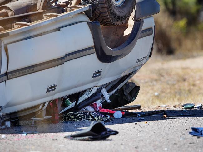 Police are investigating a crash on Cheeney Rd near Batchelor. Then crash has claimed the life of a 5 year old boy. Tuesday, August 13, 2019.Picture:  KERI MEGELUS