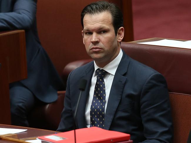 Senator Matt Canavan in the Senate Chamber at Parliament House in Canberra. Picture Kym Smith