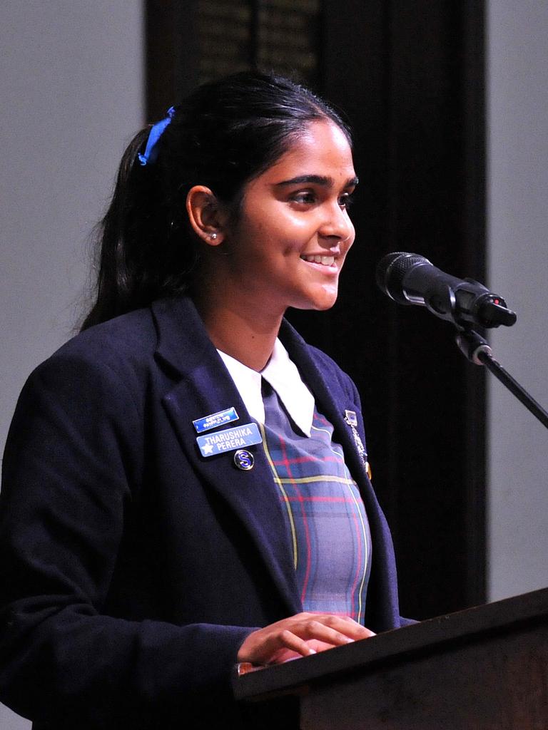 Fairholme College student Tharushika Perera was selected as the school's 2023 Head Girl. Picture: supplied.