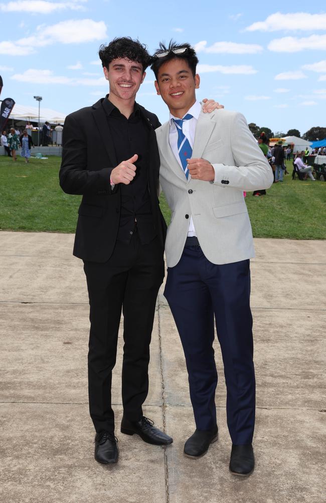 MELBOURNE, AUSTRALIA – DECEMBER 8 2024 Charlie and Charlton attend the Werribee Cup in Werribee on December 8th, 2024. Picture: Brendan Beckett