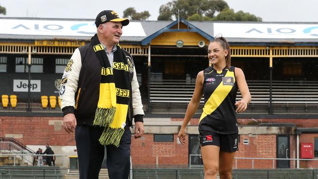 Monique Conti can’t for Richmond’s AFLW season-opener at Punt Road on Sunday. Picture: Michael Klein