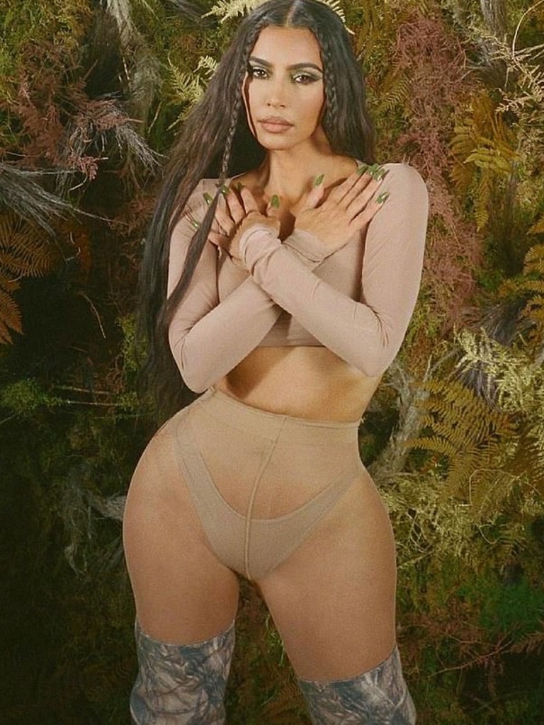 Kim said she created the collection with the combination of greens and earth tones. Picture: Instagram/Kimkardashian