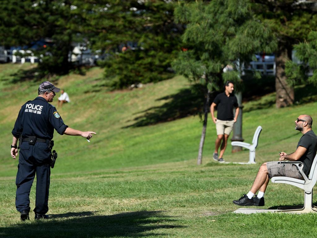 Police have been enforcing strict distancing measures. Picture: Joel Carrett/AAP