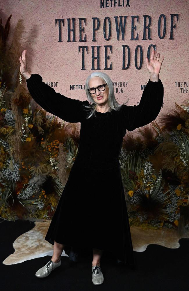 New Zealand director Jane Campion at the premiere of her now Oscar-nominated movie, The Power of the Dog. Picture: AFP