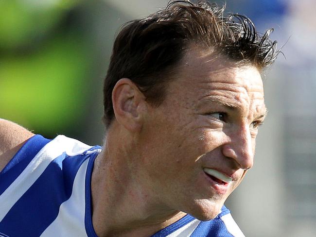 AFL: North Melbourne vs. Melbourne, Blundstone Arena: north's Brent Harvey scores a goal Picture: LUKE BOWDEN