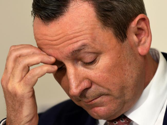 PERTH , AUSTRALIA - NewsWire Photos NOVEMBER 3, 2021. An emotional Premier Mark McGowan reacts to the news of Cleo Smith safe rescue. Picture: NCA NewsWire /  Sharon Smith