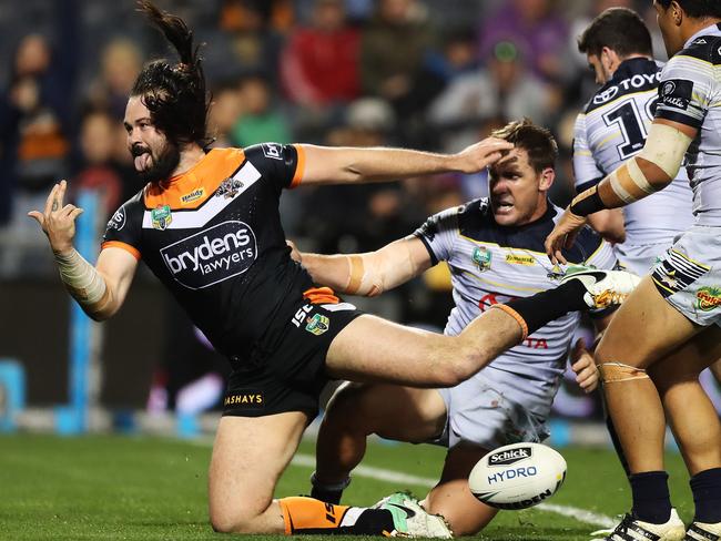 Aaron Woods opens the scoring for the Tigers.