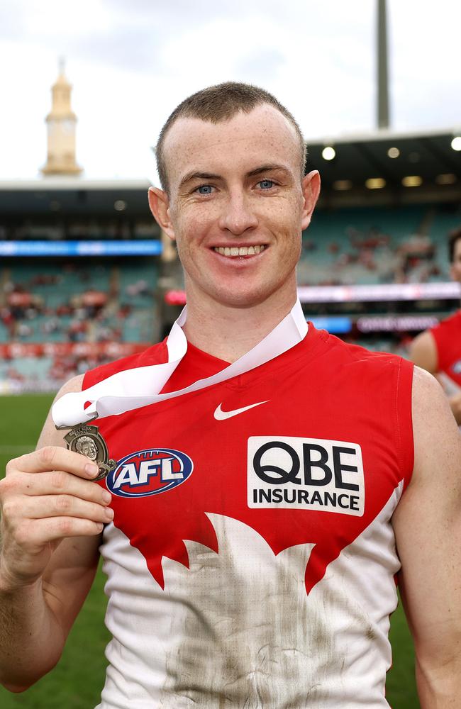 Chad Warner winner of the Brett Kirk medal last weekend. Picture: Phil Hillyard