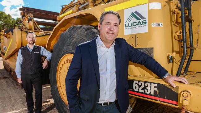 Lucas TCS general manager civil Rick Walsh, left, with executive director Ben Lucas. Picture: Brenton Edwards