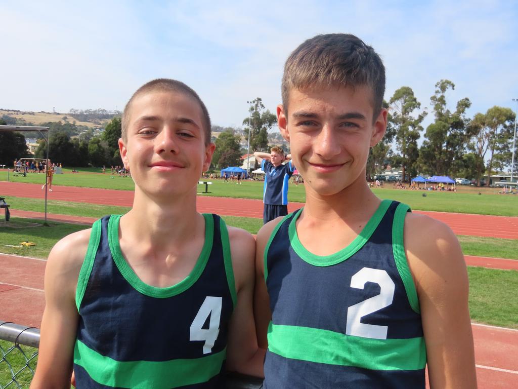 St Brendan's College's Lucas Heazlewood and Miller Young. Picture: Jon Tuxworth