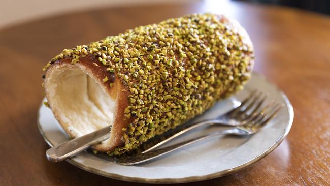 The Kurtosh pistachio chimney cake. Picture: Mark Cranitch.