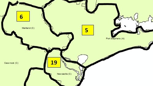 Hunter New England Health District map of coronavirus. Thursday March 26. Supplied.