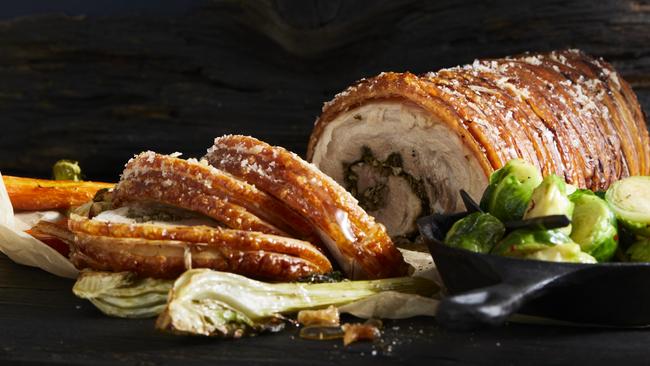 Luscious: David Herbert’s porchetta. Picture: Guy Bailey