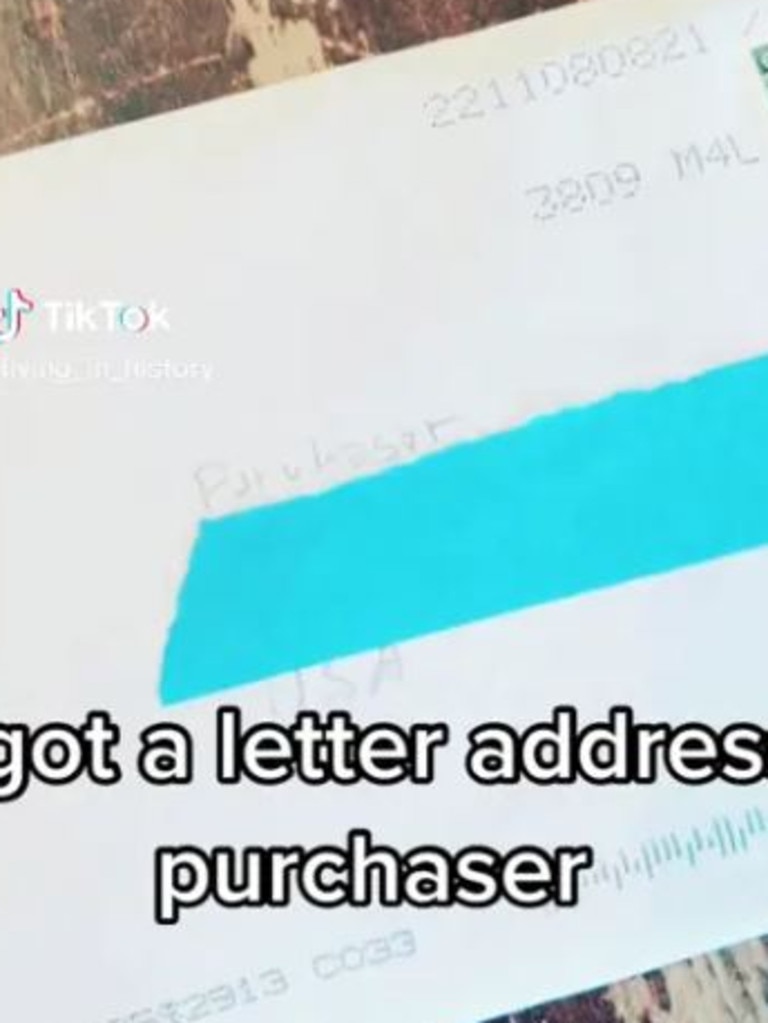 The letter was sent to the married couple by the ‘last surviving member of the Madison family’ who previously lived in the home. Picture: @living_in_history/TikTok