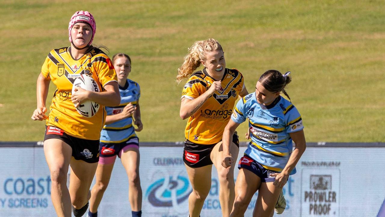 Sunshine Coast Falcons under-19 girls star Takoda Thompson in action. Picture: Nicola Anne Photography.