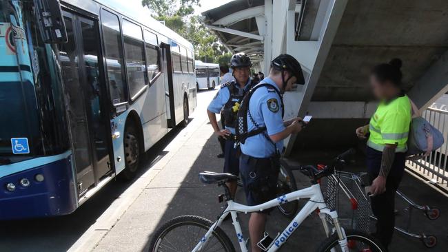 The Police Transport Command has been out in force at train stations across western Sydney during Operation Invertice. Picture: NSW Police