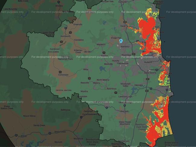 Sunshine Coast Council has urged residents to check out a storm tide map which shows the properties most at risk.