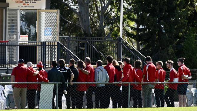 Mourners at the funeral for Antonio Loiacono. Picture: NCA NewsWire / Naomi Jellicoe