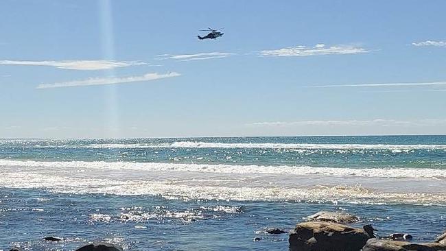 A woman is flown to hospital after injuring her spine in a fall at Rainbow Beach on the morning of Wednesday, April 3, 2023.